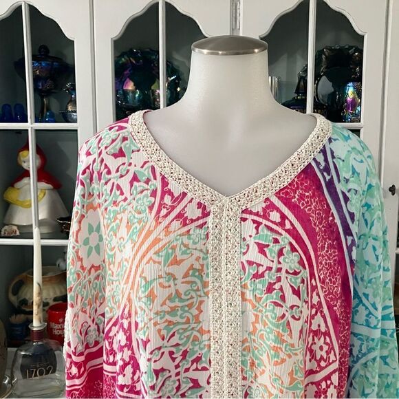 Chico's Flowy Poncho Top Sz Sm/Med - Picture 3 of 11